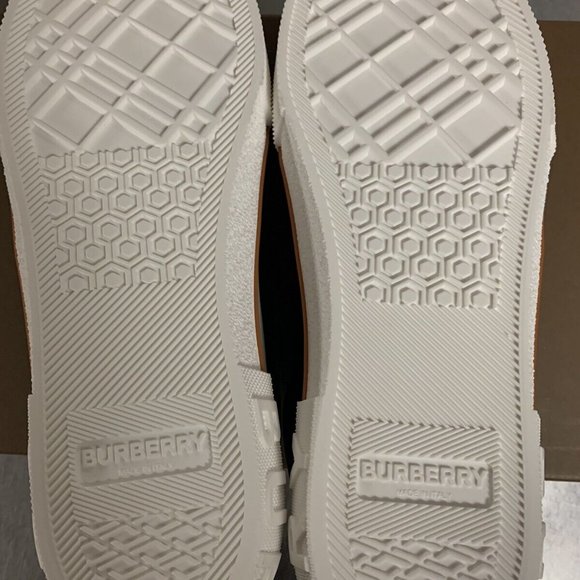 NWB~BURBERRY MEN'S KAI CHECK LOW-TOP SNEAKERS-DARK BIRCH BROWN -US SIZE 9 - Picture 4 of 6